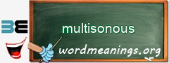 WordMeaning blackboard for multisonous